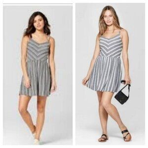 Sun Dress Universal Thread Navy White Stripe Strap Summer WOMEN'S WOMAN'S XSmall